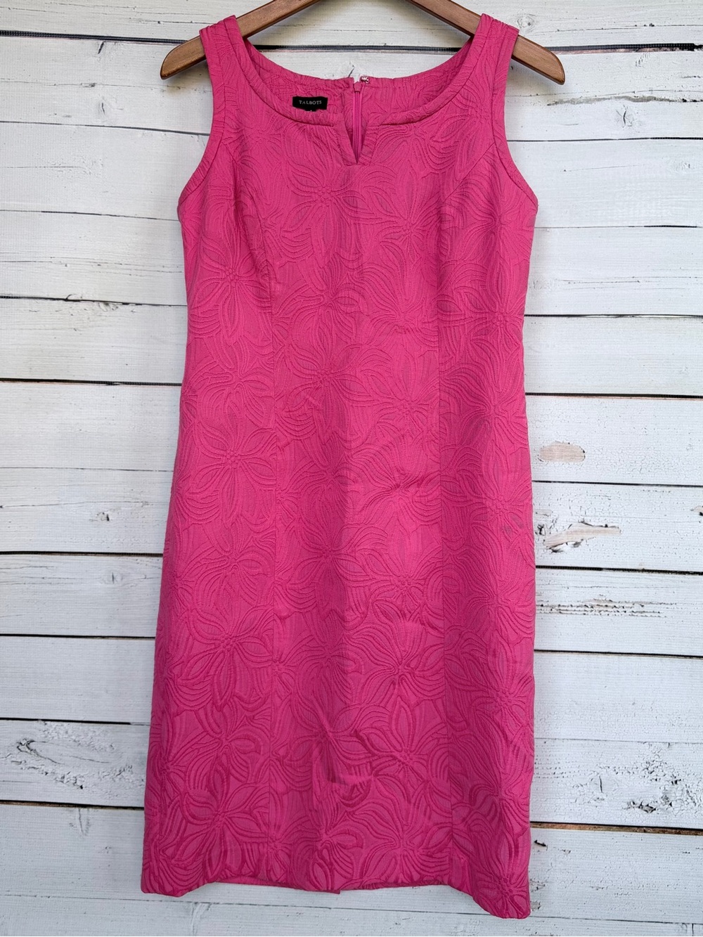 Talbots Floral Textured Jacquard Sleeveless Sheath Dress Size 4